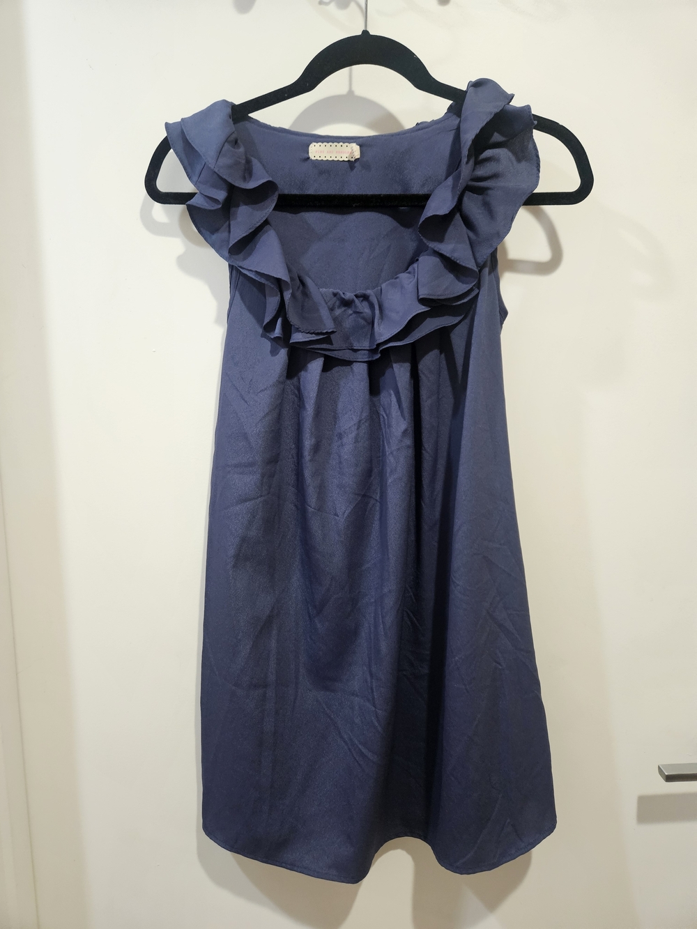 Pins & Needles Navy Blue Shift Dress with Ruffle Neckline